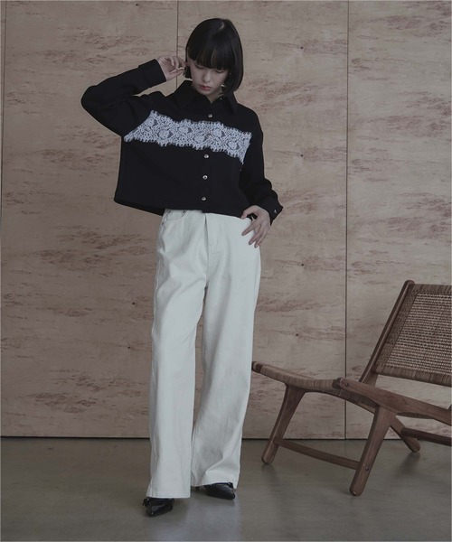 miette（ミエット）の「ワイドデニムパンツ（デニムパンツ・レディース・ブラウン/ライトブルー/ライトグレー/オフホワイト・S/M）」の20枚目の写真