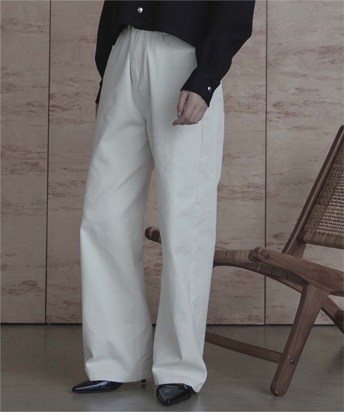 miette（ミエット）の「ワイドデニムパンツ（デニムパンツ・レディース・ブラウン/ライトブルー/ライトグレー/オフホワイト・S/M）」の21枚目の写真