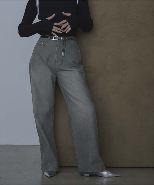 miette（ミエット）の「ワイドデニムパンツ（デニムパンツ・レディース・ブラウン/ライトブルー/ライトグレー/オフホワイト・S/M）」の22枚目の写真