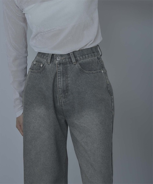 miette（ミエット）の「ワイドデニムパンツ（デニムパンツ・レディース・ブラウン/ライトブルー/ライトグレー/オフホワイト・S/M）」の12枚目の写真