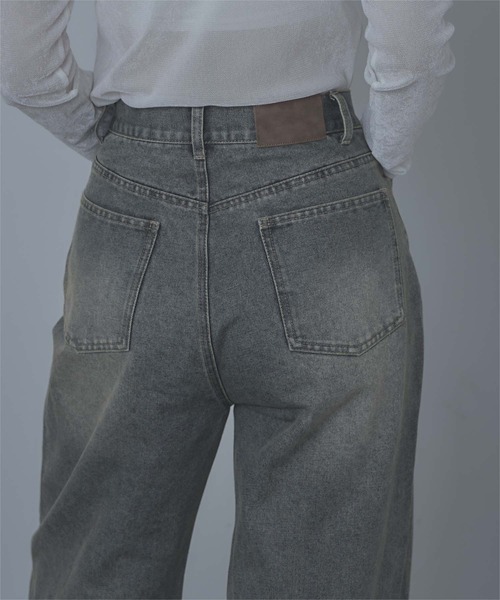 miette（ミエット）の「ワイドデニムパンツ（デニムパンツ・レディース・ブラウン/ライトブルー/ライトグレー/オフホワイト・S/M）」の13枚目の写真