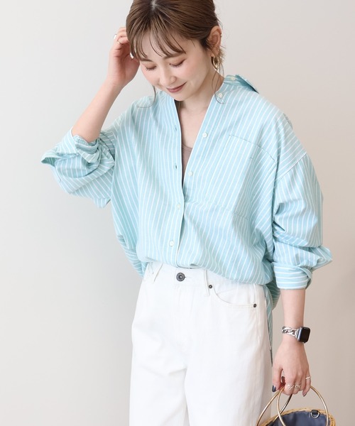 AMERICAN HOLIC(アメリカンホリック)の「UVカットリサイクルコットンオックスシャツ(シャツ/ブラウス・レディース・オフホワイト/サックスブルー/イエロー/オレンジ/ピンク系その他/グリーン系その他3/ブルー系その他7/イエロー系その他2・M/L)」の16枚目の写真