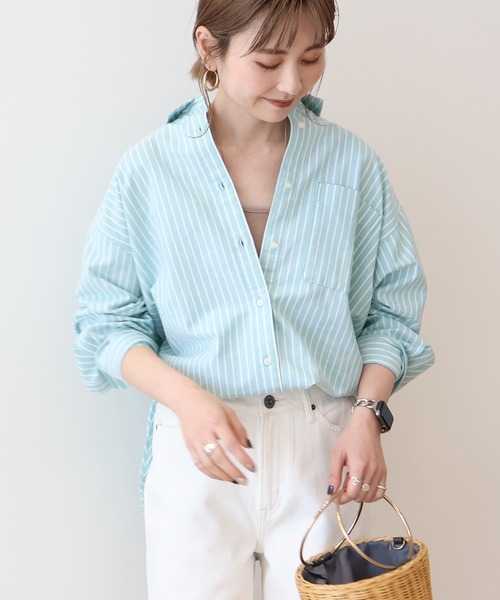 AMERICAN HOLIC(アメリカンホリック)の「UVカットリサイクルコットンオックスシャツ(シャツ/ブラウス・レディース・オフホワイト/サックスブルー/イエロー/オレンジ/ピンク系その他/グリーン系その他3/ブルー系その他7/イエロー系その他2・M/L)」の17枚目の写真