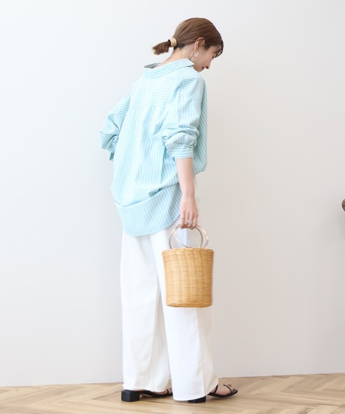 AMERICAN HOLIC(アメリカンホリック)の「UVカットリサイクルコットンオックスシャツ(シャツ/ブラウス・レディース・オフホワイト/サックスブルー/イエロー/オレンジ/ピンク系その他/グリーン系その他3/ブルー系その他7/イエロー系その他2・M/L)」の20枚目の写真