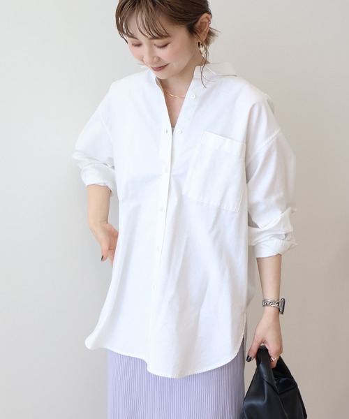 AMERICAN HOLIC(アメリカンホリック)の「UVカットリサイクルコットンオックスシャツ(シャツ/ブラウス・レディース・オフホワイト/サックスブルー/イエロー/オレンジ/ピンク系その他/グリーン系その他3/ブルー系その他7/イエロー系その他2・M/L)」の12枚目の写真