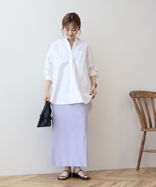 AMERICAN HOLIC(アメリカンホリック)の「UVカットリサイクルコットンオックスシャツ(シャツ/ブラウス・レディース・オフホワイト/サックスブルー/イエロー/オレンジ/ピンク系その他/グリーン系その他3/ブルー系その他7/イエロー系その他2・M/L)」の14枚目の写真