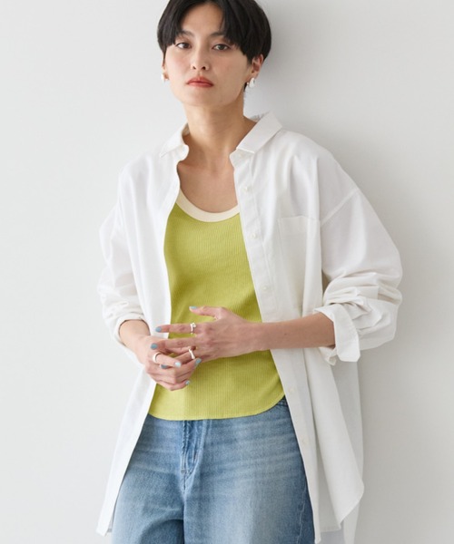 AMERICAN HOLIC(アメリカンホリック)の「UVカットリサイクルコットンオックスシャツ(シャツ/ブラウス・レディース・オフホワイト/サックスブルー/イエロー/オレンジ/ピンク系その他/グリーン系その他3/ブルー系その他7/イエロー系その他2・M/L)」の11枚目の写真