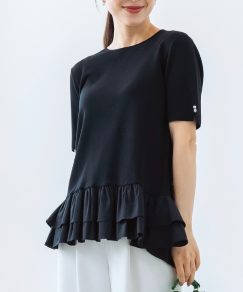 Sono(ソーノ)の「【SONO/ソーノ】〔ファンクショナル Knit〕プリマハイブリッドプルオーバー(ニット/セーター・レディース・ブラック/ホワイト×ブラック/ネイビー/ホワイト/ブラック×ブラック・F)」の5枚目の写真