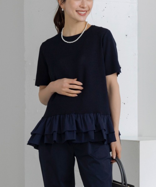 Sono(ソーノ)の「【SONO/ソーノ】〔ファンクショナル Knit〕プリマハイブリッドプルオーバー(ニット/セーター・レディース・ブラック/ホワイト×ブラック/ネイビー/ホワイト/ブラック×ブラック・F)」の1枚目の写真