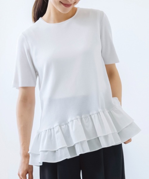 Sono(ソーノ)の「【SONO/ソーノ】〔ファンクショナル Knit〕プリマハイブリッドプルオーバー(ニット/セーター・レディース・ブラック/ホワイト×ブラック/ネイビー/ホワイト/ブラック×ブラック・F)」の2枚目の写真