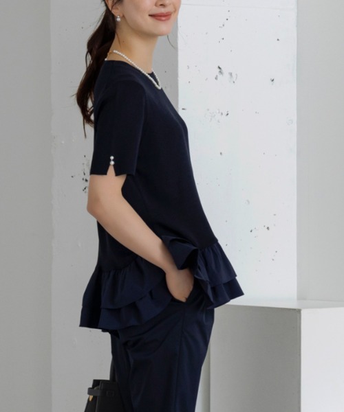 Sono(ソーノ)の「【SONO/ソーノ】〔ファンクショナル Knit〕プリマハイブリッドプルオーバー(ニット/セーター・レディース・ブラック/ホワイト×ブラック/ネイビー/ホワイト/ブラック×ブラック・F)」の6枚目の写真