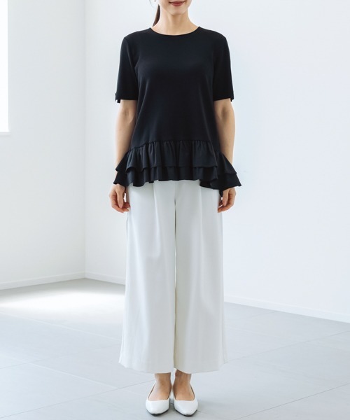 Sono(ソーノ)の「【SONO/ソーノ】〔ファンクショナル Knit〕プリマハイブリッドプルオーバー(ニット/セーター・レディース・ブラック/ホワイト×ブラック/ネイビー/ホワイト/ブラック×ブラック・F)」の9枚目の写真