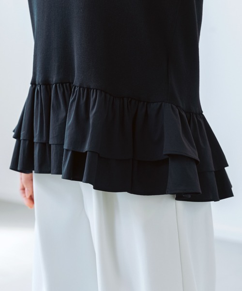 Sono(ソーノ)の「【SONO/ソーノ】〔ファンクショナル Knit〕プリマハイブリッドプルオーバー(ニット/セーター・レディース・ブラック/ホワイト×ブラック/ネイビー/ホワイト/ブラック×ブラック・F)」の15枚目の写真