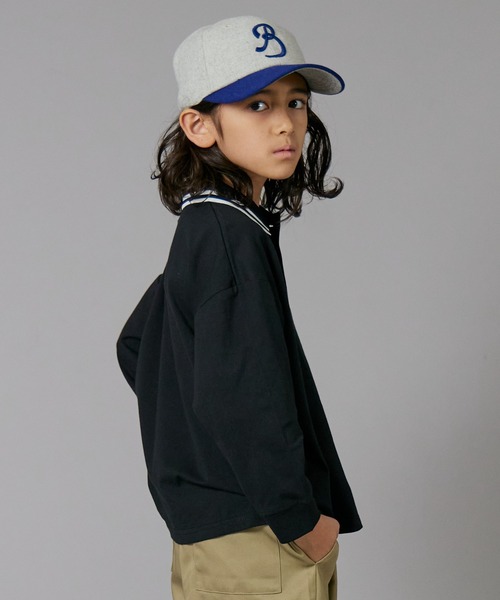 PAIRMANON STREET（ペアマノンストリート）の「【PAIRMANON STREET】ライン入り ポロ襟 長袖 Tシャツ トップス 天竺（ポロシャツ・キッズ・ホワイト/グリーン/ブラック・90/130/100/150/120/110/160/140）」の12枚目の写真