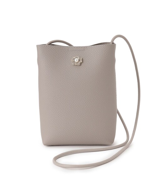 index（インデックス）の「【クリアポケット付】フラワーパーツ合皮ミニショルダーバッグ（ショルダーバッグ・レディース・グレー/ブラック/ベージュ・00）」の10枚目の写真