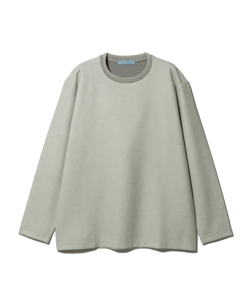 ESTNATION（エストネーション）の「ESTNATION / ダウンファブリック クルーネックロングスリーブカットソー（Tシャツ/カットソー・メンズ・ライトグレー/ダークブラウン・MEDIUM/LARGE/X-LARGE）」の9枚目の写真