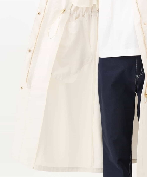 MK MICHEL KLEIN(エムケーミッシェルクラン)の「タフタノーカラーロングコート/洗える(ノーカラーコート・レディース・ブラック/アイボリー・38)」の22枚目の写真