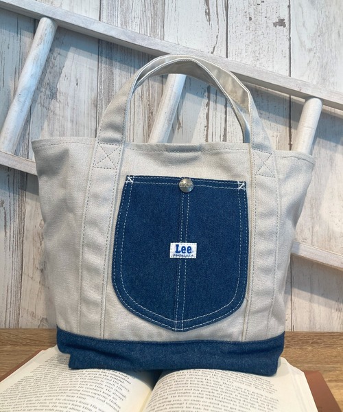 Lee(リー)の「Lee/リー カバーオール ポケット ミニトート バッグ/COW カウ柄 デニム ヒッコリー(トートバッグ・レディース・ブラック×グレー/ホワイト×ブラック/グレー系その他/ホワイト系その他/ブルー/ネイビー・FREE)」の15枚目の写真