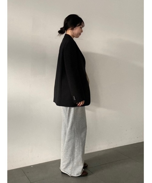 Mila Owen(ミラオーウェン)の「ルーズフィットタックワイドスウェットパンツ【手洗い可能】(その他パンツ・レディース・ブラウン/ホワイト/グレー・0/1)」の13枚目の写真