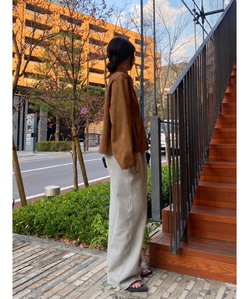 Mila Owen(ミラオーウェン)の「ルーズフィットタックワイドスウェットパンツ【手洗い可能】(その他パンツ・レディース・ブラウン/ホワイト/グレー・0/1)」の16枚目の写真