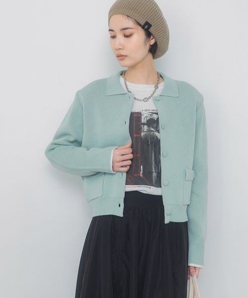 JEANASIS（ジーナシス）の「ショルダーパッドショートカーディガン/323174（カーディガン/ボレロ・レディース・ブルー系その他/アイボリー/ピンク/ブラック・FREE）」の3枚目の写真