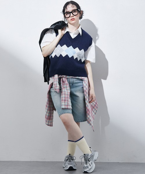 TTOL(トール)の「ルーズシルエット半袖シャツ(シャツ/ブラウス・レディース・オフホワイト/ピンク・FREE)」の9枚目の写真