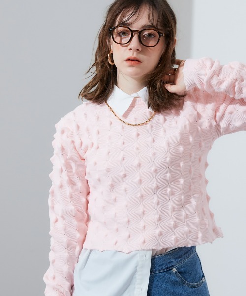 TTOL(トール)の「ルーズシルエット半袖シャツ(シャツ/ブラウス・レディース・オフホワイト/ピンク・FREE)」の12枚目の写真