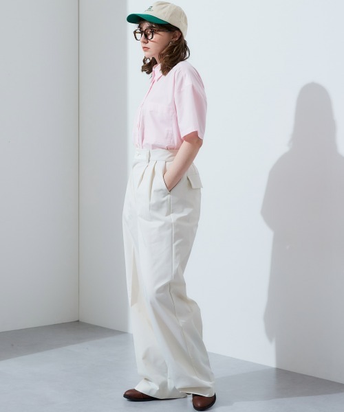 TTOL(トール)の「ルーズシルエット半袖シャツ(シャツ/ブラウス・レディース・オフホワイト/ピンク・FREE)」の6枚目の写真