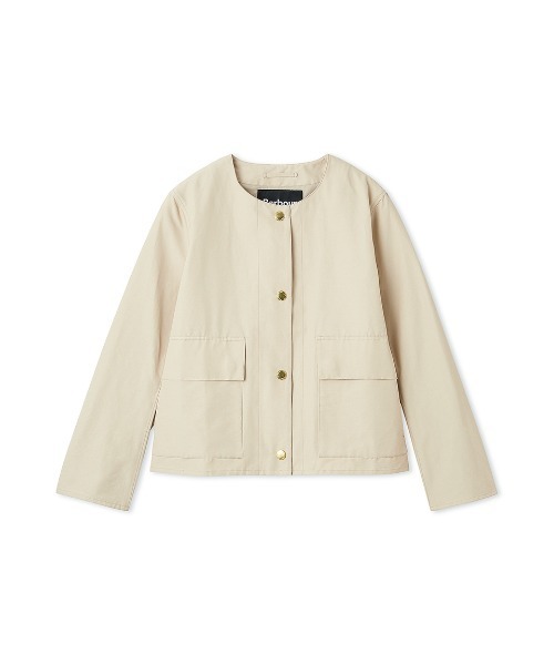 Barbour（バブアー）の「ラウンド ノーカラー ライトウェイト ジャケット"Japan Exclusive"（ノーカラージャケット・レディース・ブラック/ベージュ/ライトベージュ・SMALL/MEDIUM）」の18枚目の写真