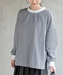 リブ使いブラウス