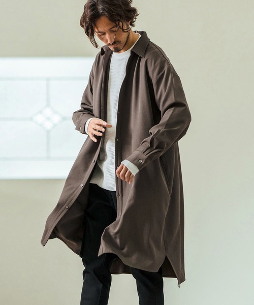Magine（マージン）の「ms5978- Skipper & pullover design Long Shirts ロングシャツ（シャツ/ブラウス・メンズ・チャコール/ブラック/ライトベージュ・44/46/48）」の3枚目の写真