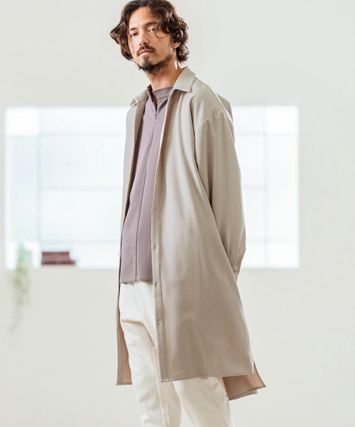 Magine（マージン）の「ms5978- Skipper & pullover design Long Shirts ロングシャツ（シャツ/ブラウス・メンズ・チャコール/ブラック/ライトベージュ・44/46/48）」の14枚目の写真