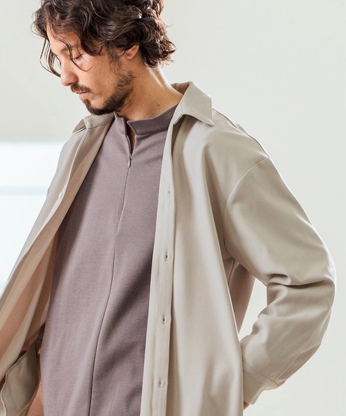 Magine（マージン）の「ms5978- Skipper & pullover design Long Shirts ロングシャツ（シャツ/ブラウス・メンズ・チャコール/ブラック/ライトベージュ・44/46/48）」の15枚目の写真