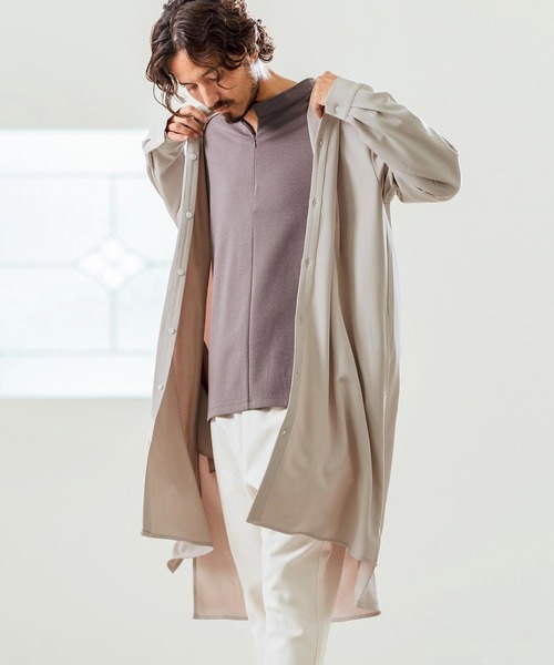 Magine（マージン）の「ms5978- Skipper & pullover design Long Shirts ロングシャツ（シャツ/ブラウス・メンズ・チャコール/ブラック/ライトベージュ・44/46/48）」の17枚目の写真