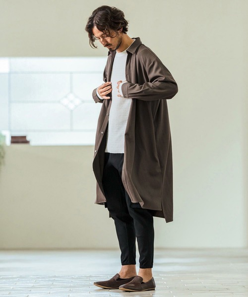 Magine（マージン）の「ms5978- Skipper & pullover design Long Shirts ロングシャツ（シャツ/ブラウス・メンズ・チャコール/ブラック/ライトベージュ・44/46/48）」の10枚目の写真