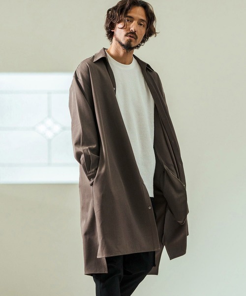 Magine（マージン）の「ms5978- Skipper & pullover design Long Shirts ロングシャツ（シャツ/ブラウス・メンズ・チャコール/ブラック/ライトベージュ・44/46/48）」の4枚目の写真