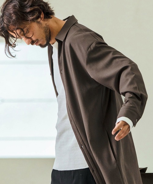 Magine（マージン）の「ms5978- Skipper & pullover design Long Shirts ロングシャツ（シャツ/ブラウス・メンズ・チャコール/ブラック/ライトベージュ・44/46/48）」の6枚目の写真