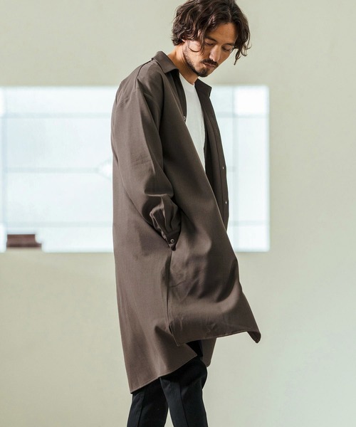 Magine（マージン）の「ms5978- Skipper & pullover design Long Shirts ロングシャツ（シャツ/ブラウス・メンズ・チャコール/ブラック/ライトベージュ・44/46/48）」の7枚目の写真