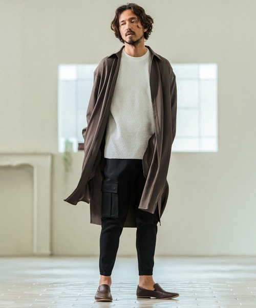 Magine（マージン）の「ms5978- Skipper & pullover design Long Shirts ロングシャツ（シャツ/ブラウス・メンズ・チャコール/ブラック/ライトベージュ・44/46/48）」の8枚目の写真