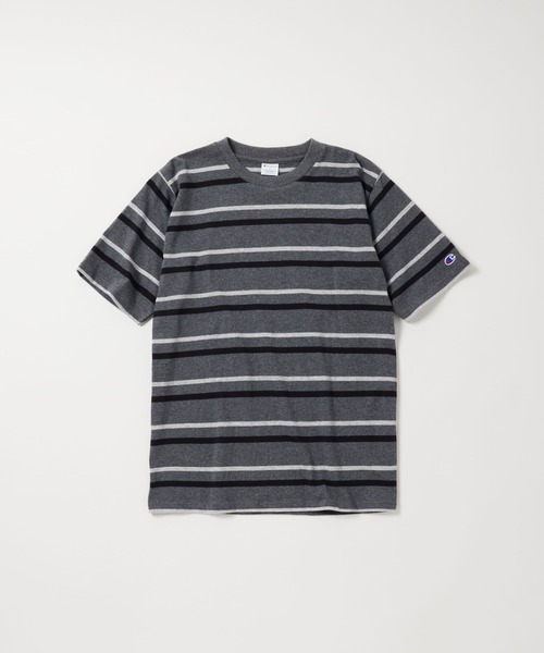 Champion(チャンピオン)の「【Champion/チャンピオン】直営限定コレクション メンズ ショートスリーブボーダーTシャツ(Tシャツ/カットソー・メンズ・ヘザーチャコール/グレー/ブラウン系その他・X-LARGE/LARGE/MEDIUM/SMALL)」の2枚目の写真