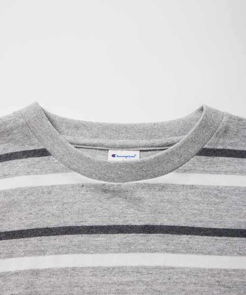 Champion(チャンピオン)の「【Champion/チャンピオン】直営限定コレクション メンズ ショートスリーブボーダーTシャツ(Tシャツ/カットソー・メンズ・ヘザーチャコール/グレー/ブラウン系その他・X-LARGE/LARGE/MEDIUM/SMALL)」の5枚目の写真