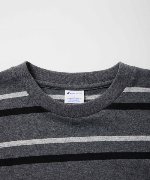 Champion(チャンピオン)の「【Champion/チャンピオン】直営限定コレクション メンズ ショートスリーブボーダーTシャツ(Tシャツ/カットソー・メンズ・ヘザーチャコール/グレー/ブラウン系その他・X-LARGE/LARGE/MEDIUM/SMALL)」の9枚目の写真