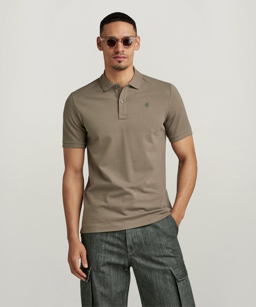 G-STAR(ジースター)の「DUNDA SLIM POLO/ワンポイントロゴポロシャツ(ポロシャツ・メンズ・ブラウン系その他/グリーン・LARGE/X-LARGE/SMALL/MEDIUM/XX-LARGE)」の5枚目の写真