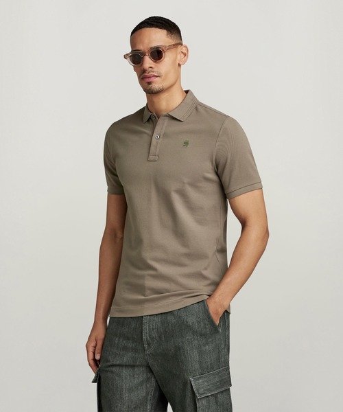 G-STAR(ジースター)の「DUNDA SLIM POLO/ワンポイントロゴポロシャツ(ポロシャツ・メンズ・ブラウン系その他/グリーン・LARGE/X-LARGE/SMALL/MEDIUM/XX-LARGE)」の6枚目の写真