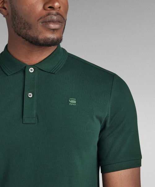 G-STAR(ジースター)の「DUNDA SLIM POLO/ワンポイントロゴポロシャツ(ポロシャツ・メンズ・ブラウン系その他/グリーン・LARGE/X-LARGE/SMALL/MEDIUM/XX-LARGE)」の3枚目の写真