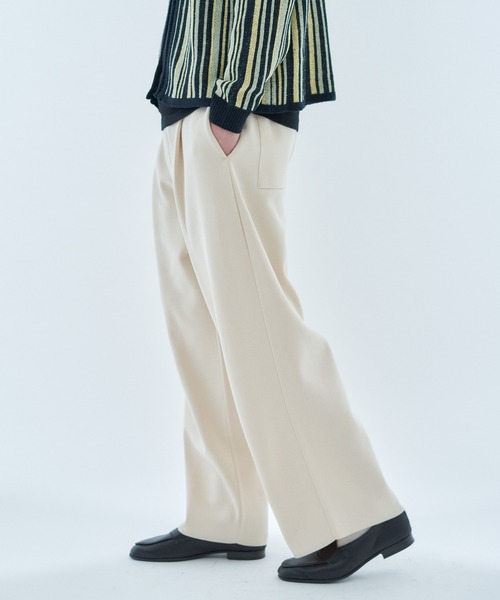 ESTNATION（エストネーション）の「ESTNATION / EIGHTEEN ミラノリブワイドパンツ（スラックス・メンズ・オフホワイト/ブラック・MEDIUM/LARGE/X-LARGE）」の13枚目の写真