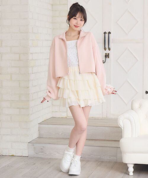 ems excite(エムズエキサイト)の「レースリボントラックJK(Tシャツ/カットソー・レディース・ピンク/ホワイト系その他/ダークグレー・FREE)」の9枚目の写真