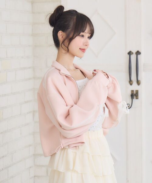 ems excite(エムズエキサイト)の「レースリボントラックJK(Tシャツ/カットソー・レディース・ピンク/ホワイト系その他/ダークグレー・FREE)」の14枚目の写真