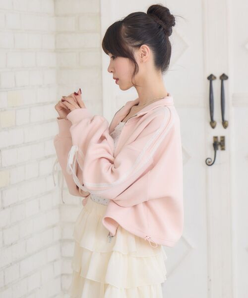 ems excite(エムズエキサイト)の「レースリボントラックJK(Tシャツ/カットソー・レディース・ピンク/ホワイト系その他/ダークグレー・FREE)」の15枚目の写真