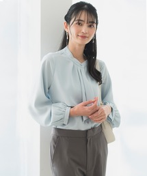 CELEN（セレン）の「【洗える/防シワ加工/UV加工/花粉防止】タックボウタイブラウス 長袖（シャツ/ブラウス）」